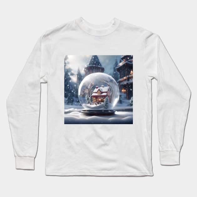 Winter inside Glass Ball Long Sleeve T-Shirt by SmartPufferFish